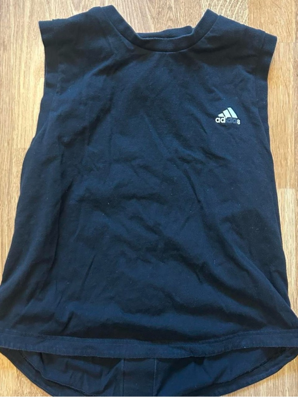 adidas Black Muscle Tee with White Logo